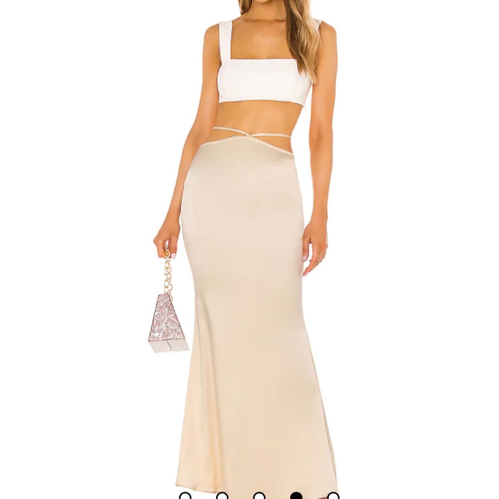 NEW Camila Coelho Jaida maxi skirt in Vanilla XXS